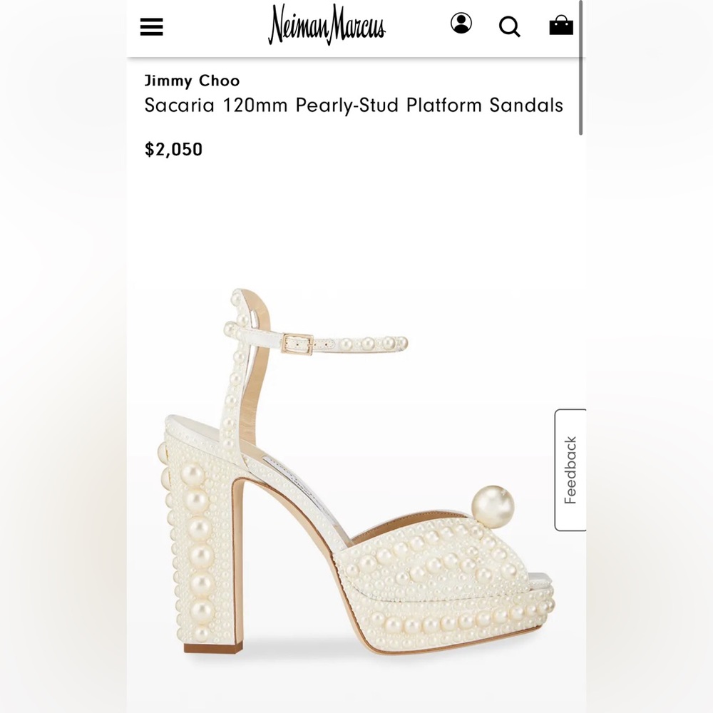 Jimmy Choo Sacaria 120mm Pearly Stud Platform Sandals
